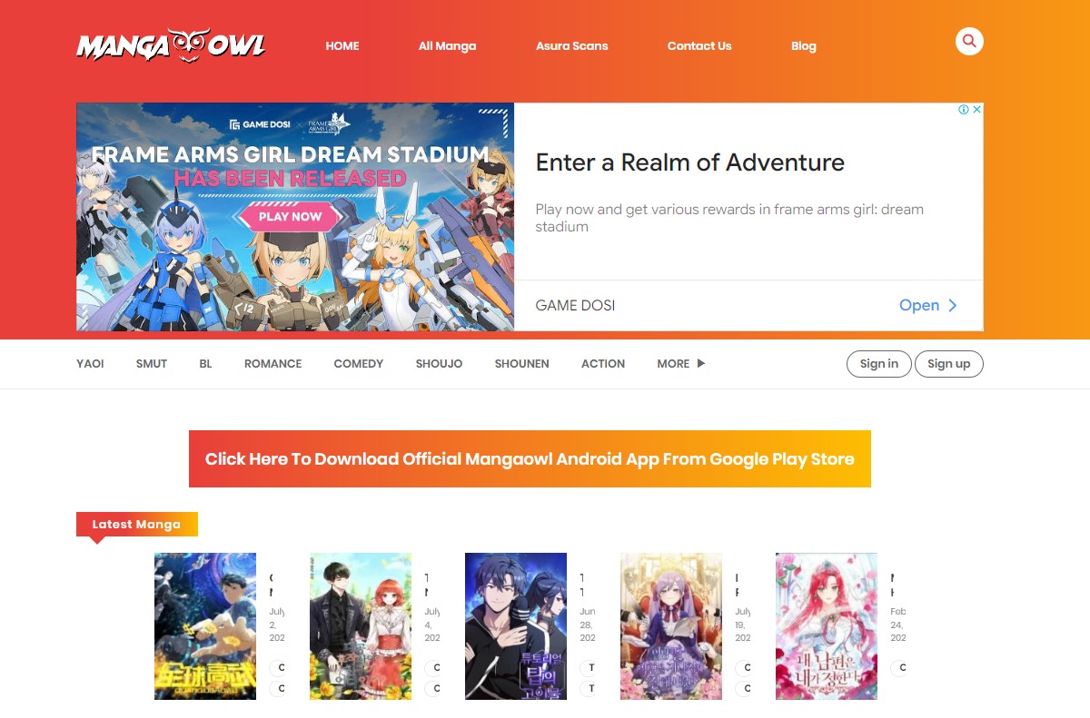 mangaowl Free Manga Reading Websites