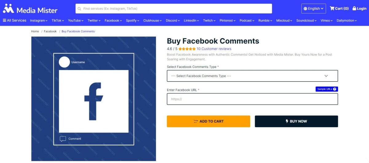 media mister buy facebook comments