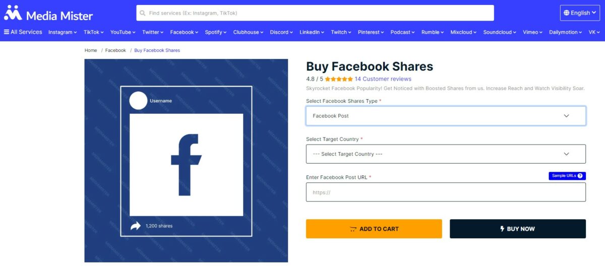 media mister buy facebook post shares