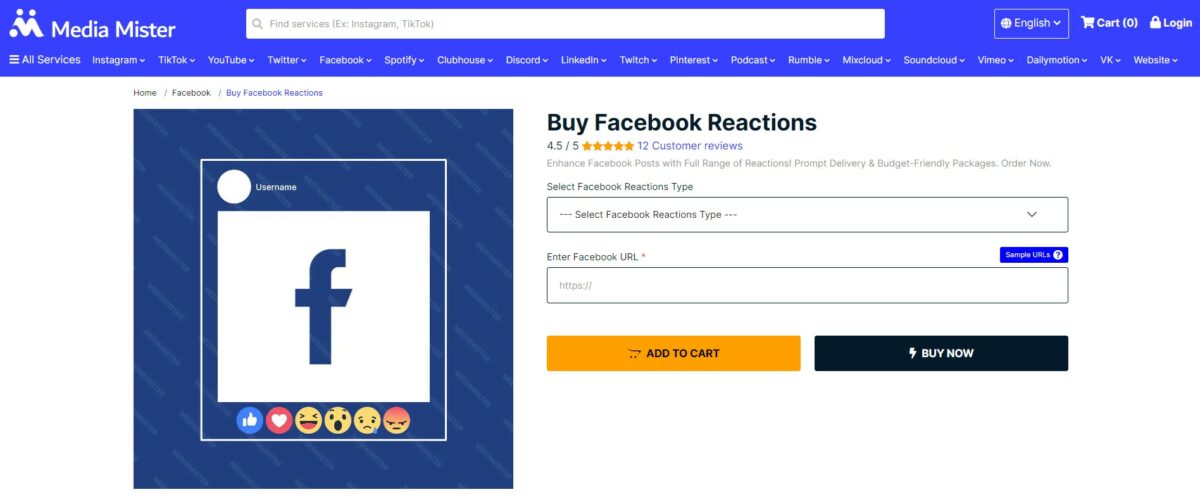 media mister buy facebook reactions