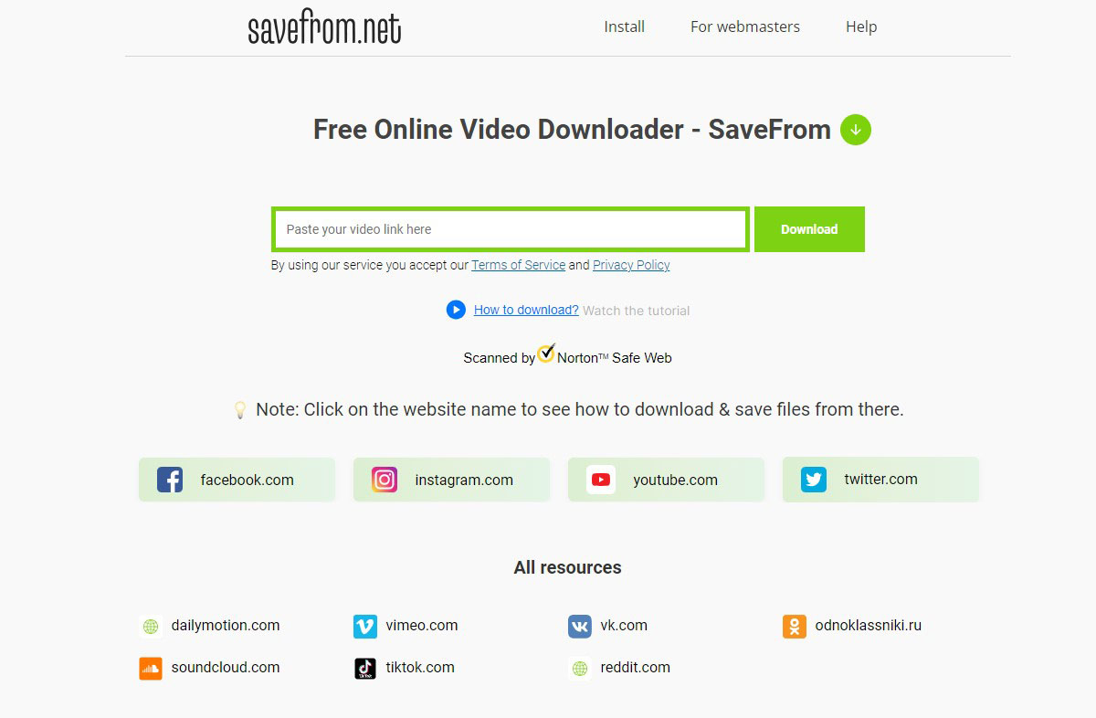 savefrom.net Video Downloader Chrome Extension for YouTube