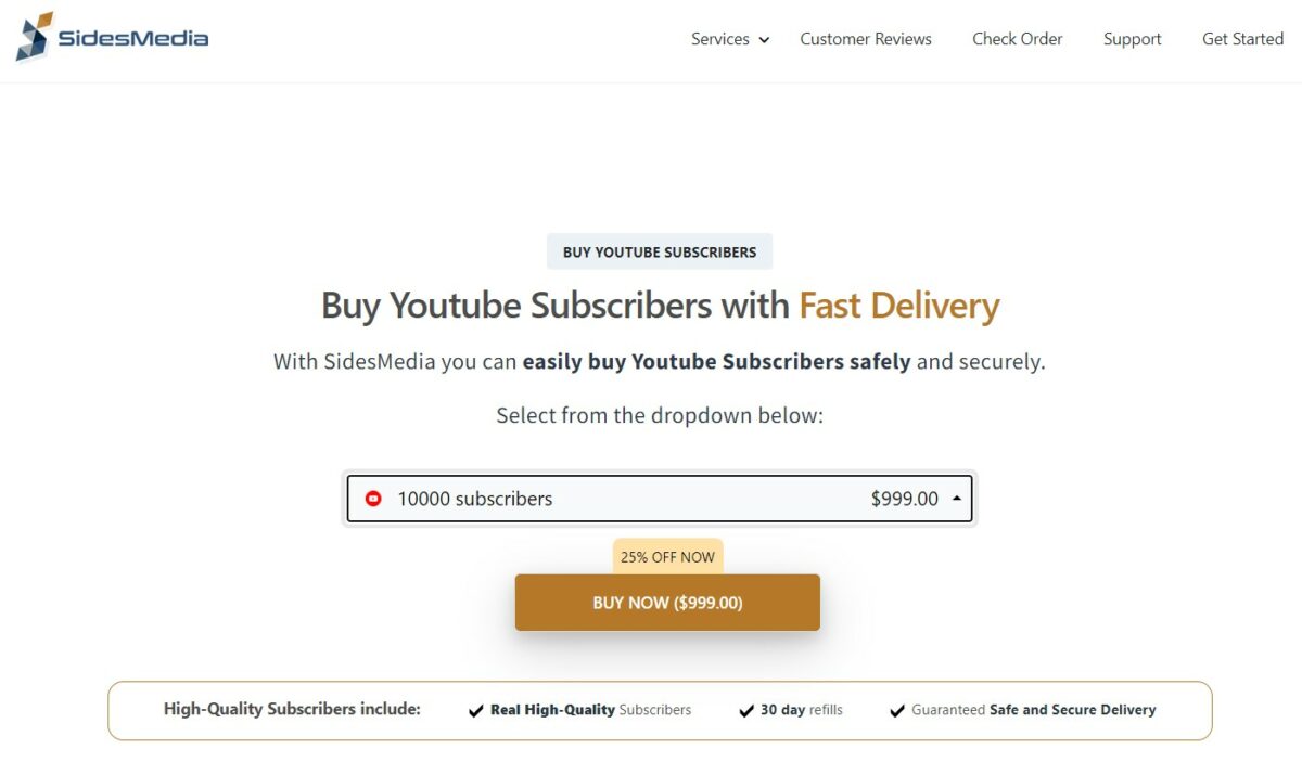 sidesmedia buy 10000 youtube subscribers