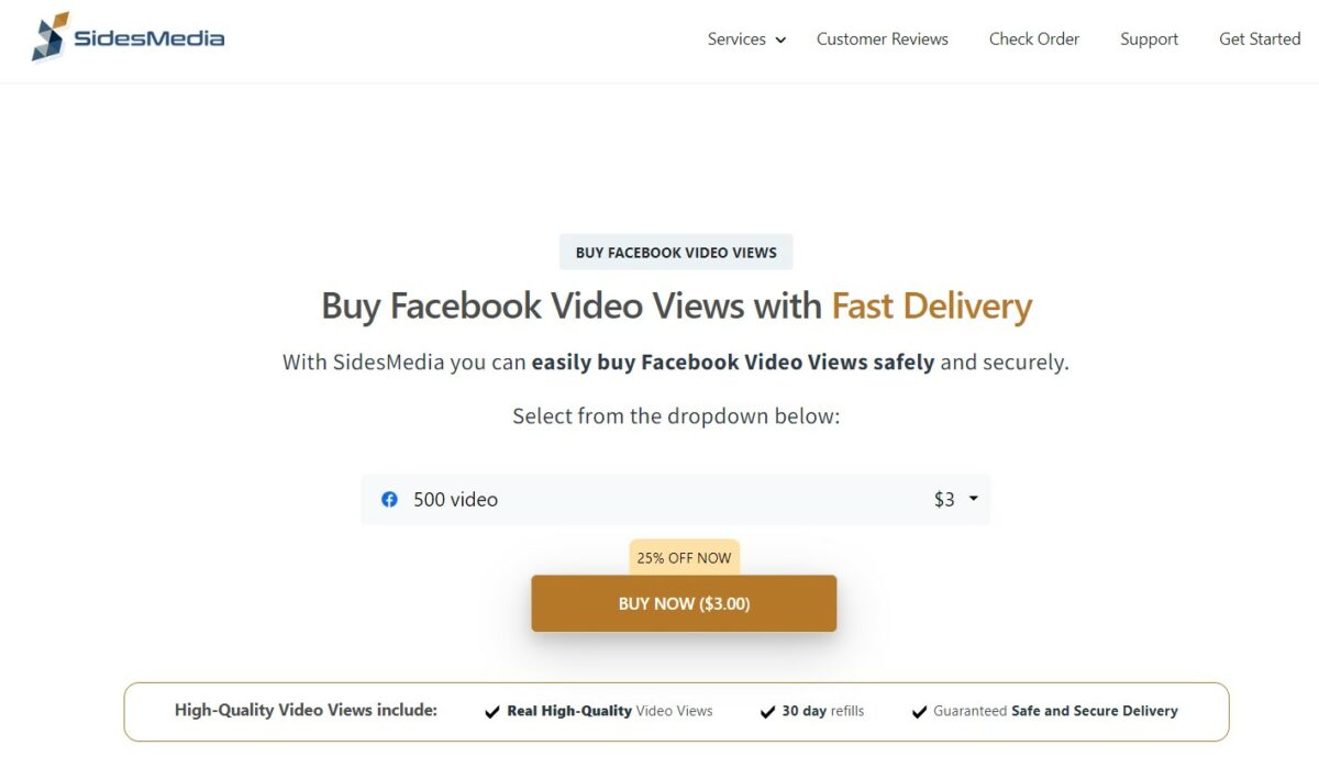 sidesmedia buy facebook reels views