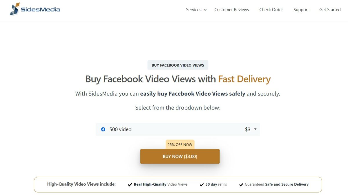 sidesmedia buy facebook views