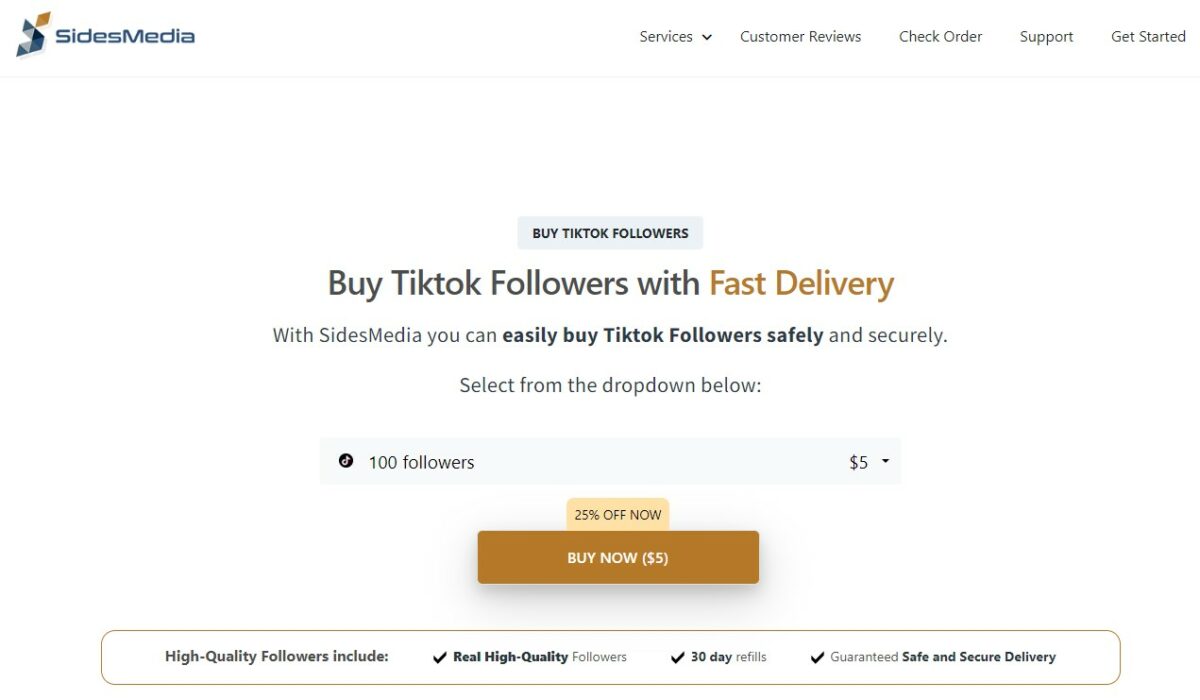 sidesmedia Buy Female TikTok Followers