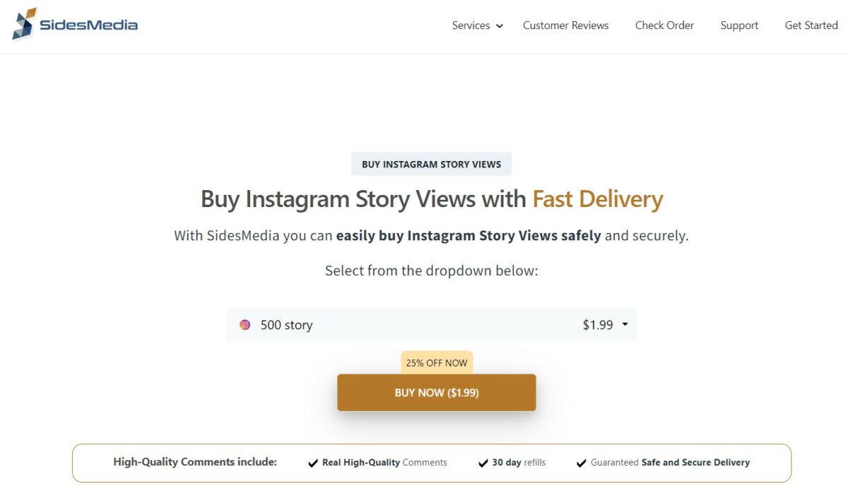 sidesmedia buy instagram highlight views