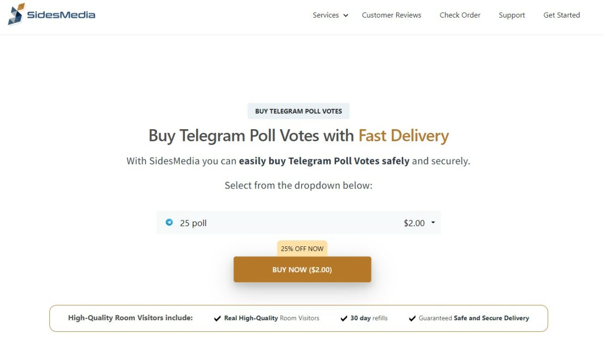 sidesmedia buy telegram votes for polls