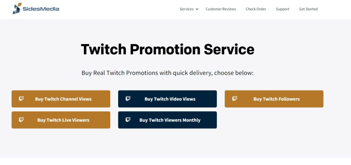sidesmedia buy twitch views for channels and videos