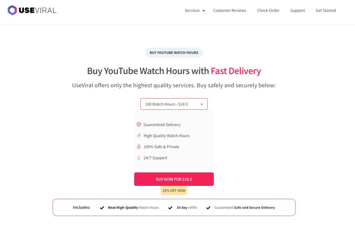 useviral - best sites to buy 4000 watch hours and 1000 subscribers on youtube