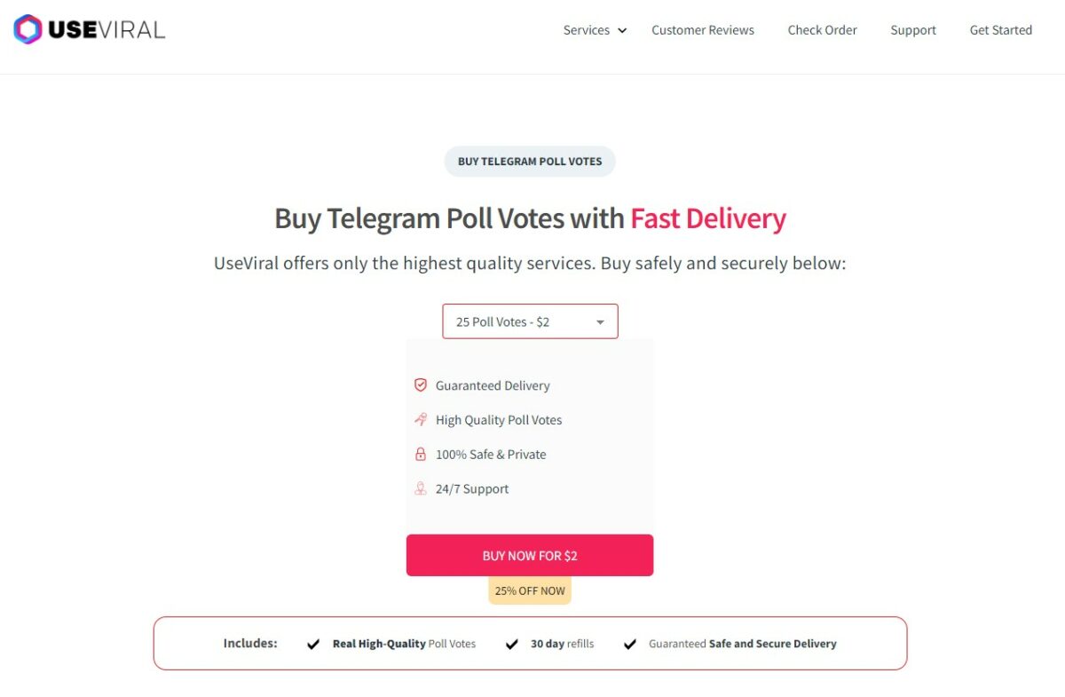 useviral - best sites to buy telegram votes for polls