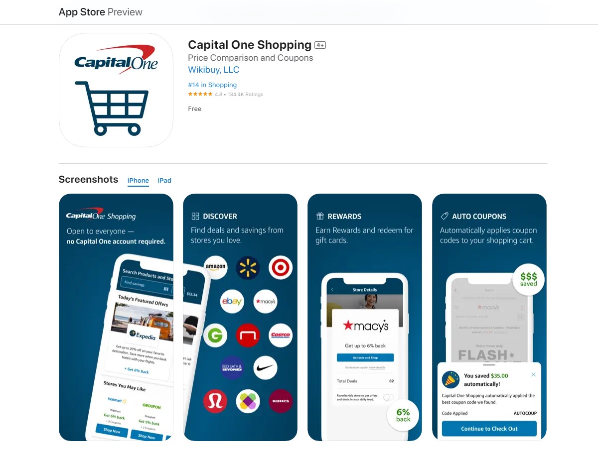 capital one shopping Best Money Making Apps