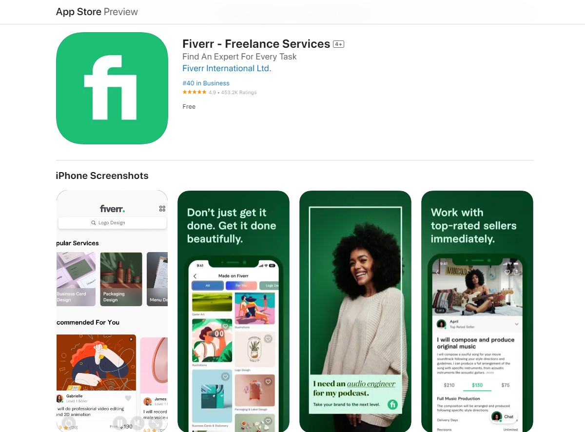 fiverr Best Money Making Apps