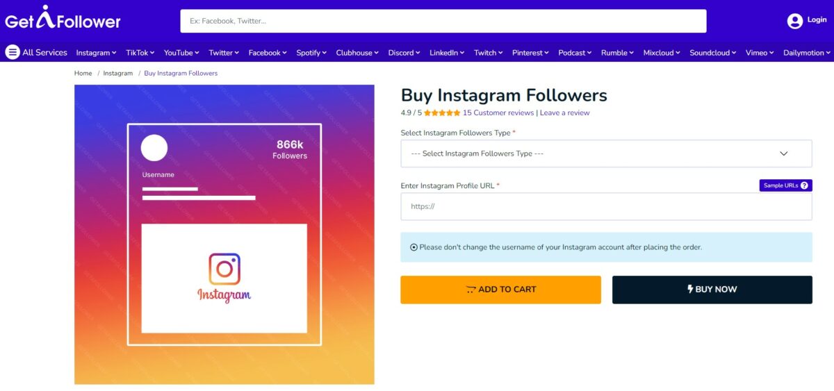 getafollower Buy Drip Feed Instagram Followers