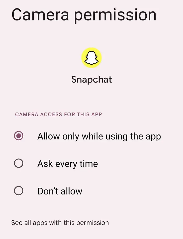 Allow Camera Access on Snapchat 3