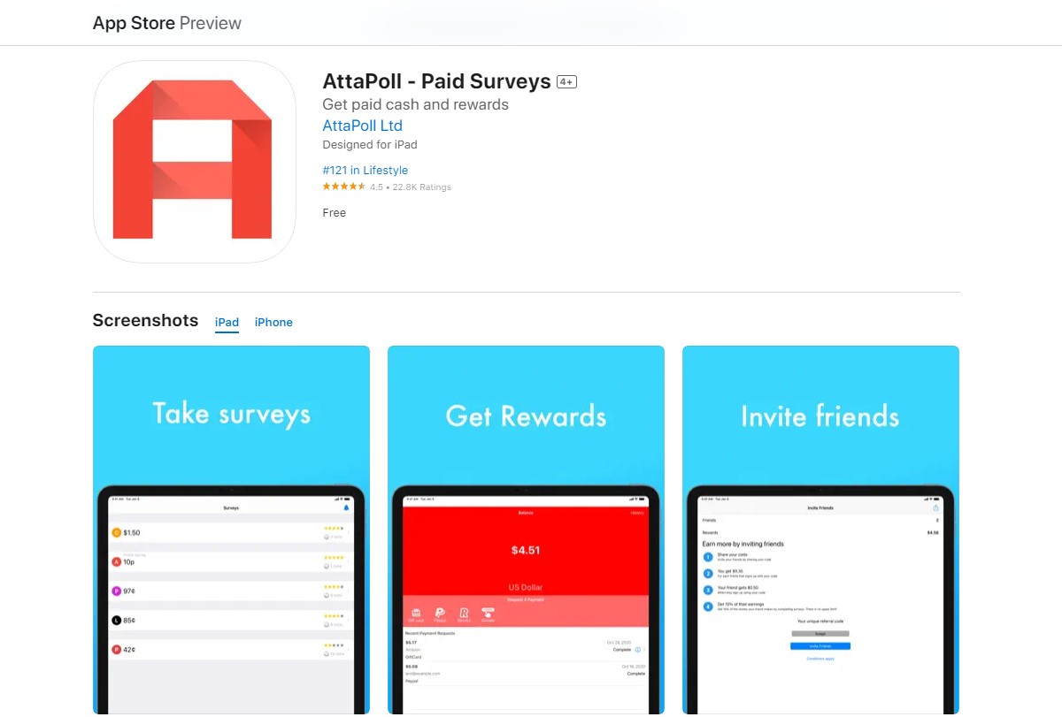 AttaPoll survey apps