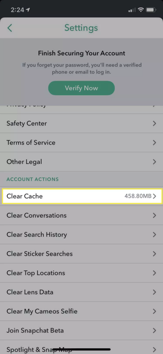 Clear Cache 800