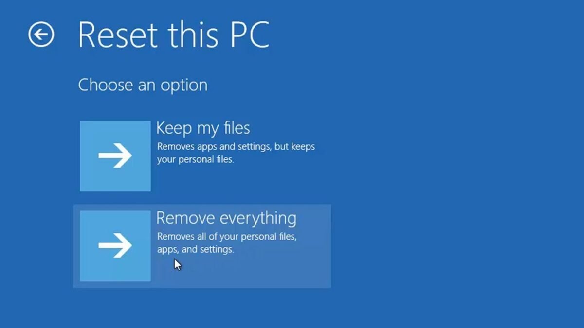 Using the 'Reset This PC' Option