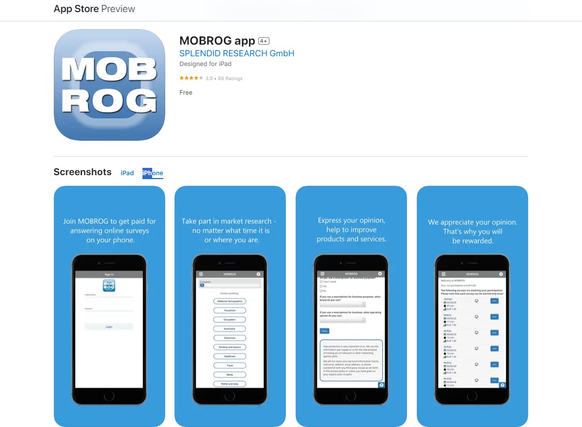 MOBROG survey apps
