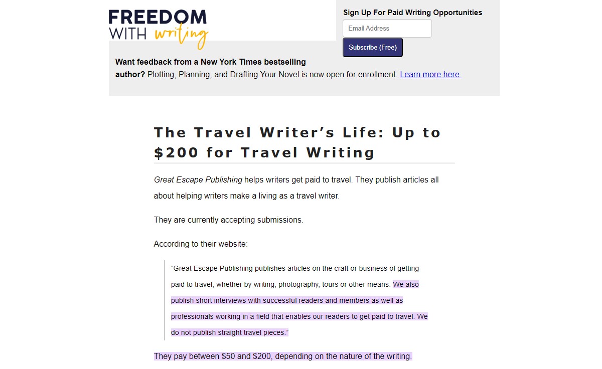 The Travel Writer’s Life Get Paid to Write Articles