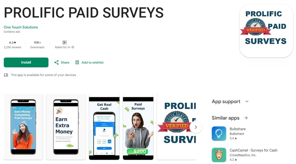 prolific survey apps