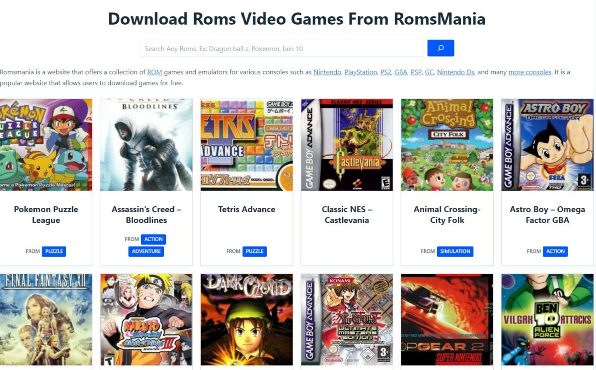 romsmania.cc ROM Sites to Download Safe ROMs