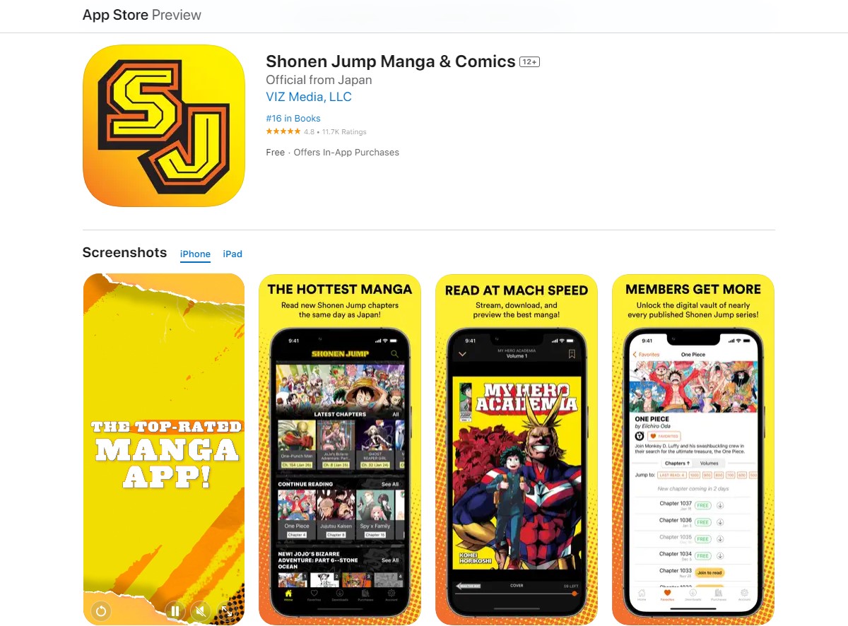 shonen jump Free Manga Apps