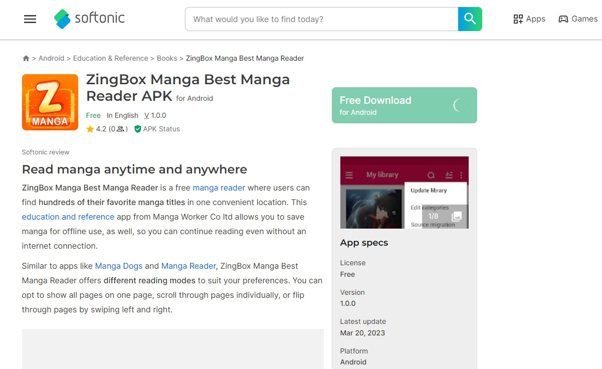 zingbox Free Manga Apps