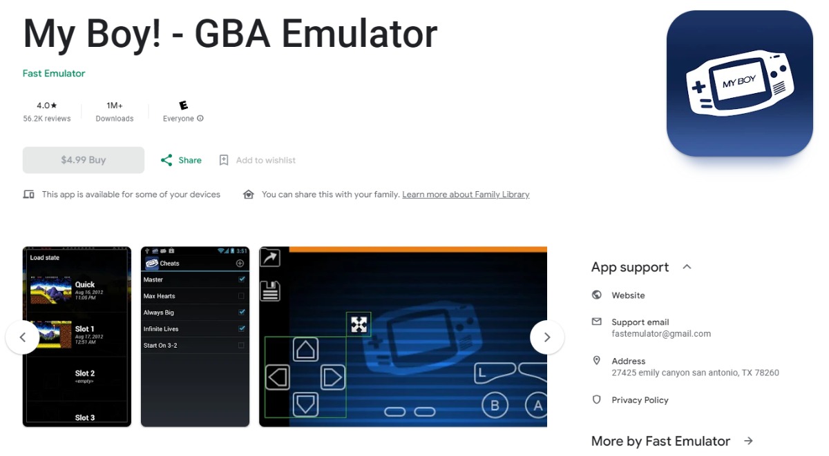 My-Boy GBA Emulators for Android