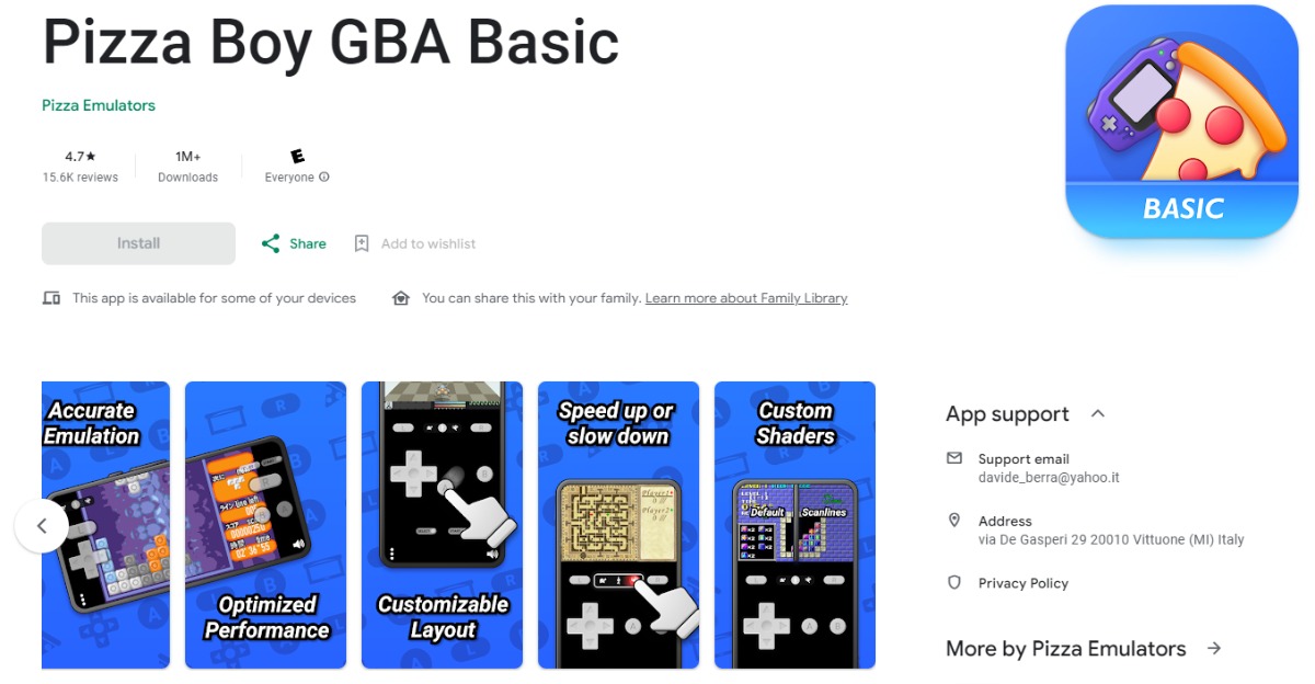 Pizza-Boy-GBA-Basic GBA Emulators for Android