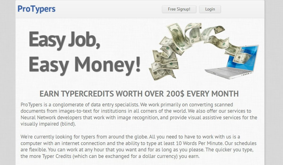 ProTypers Free Captcha Entry Jobs