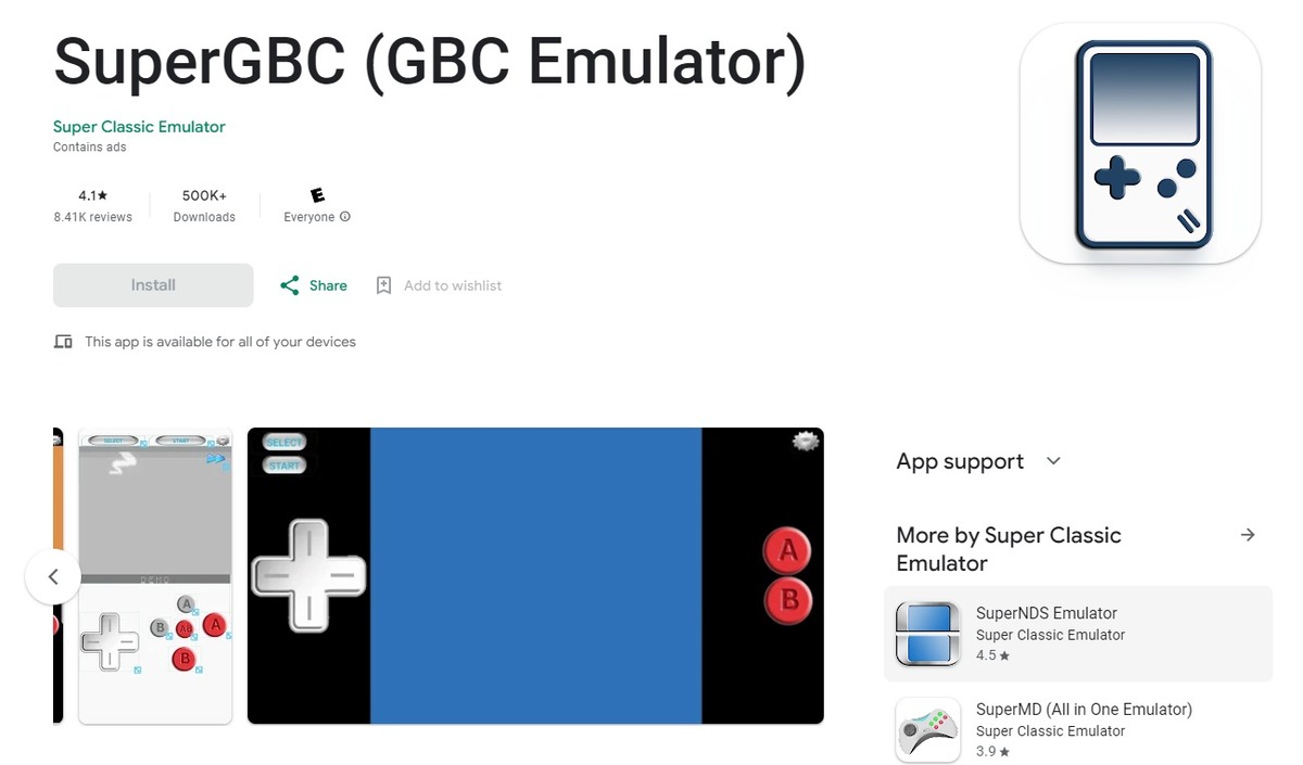 SuperGBC GBA Emulators for Android