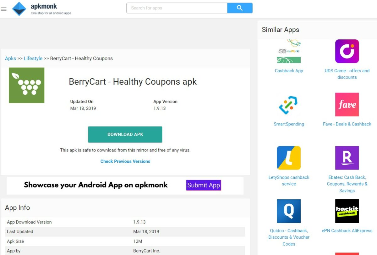 berrycart Best Cashback Apps