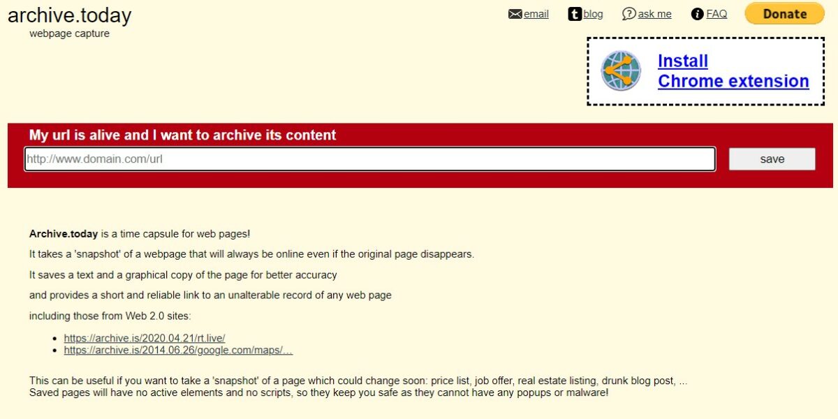 Archive.is Free Outline Alternatives