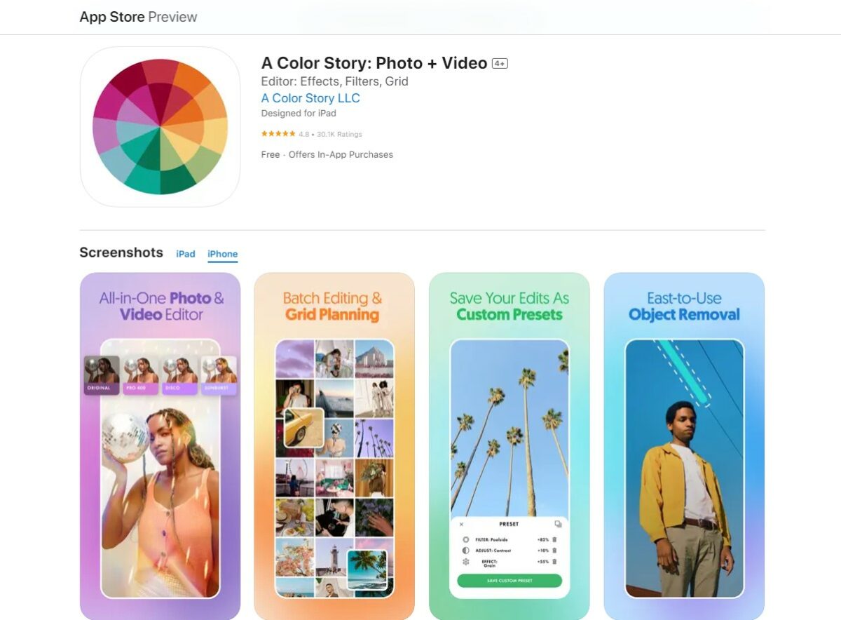 a color story Instagram Filter Apps