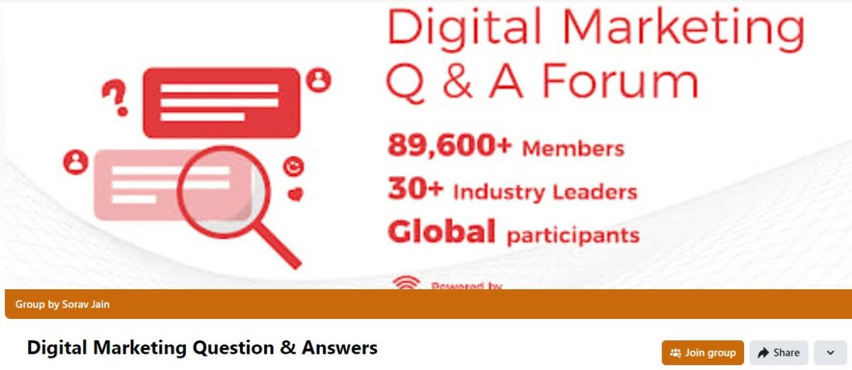 digital marketing questions and answers facebook group