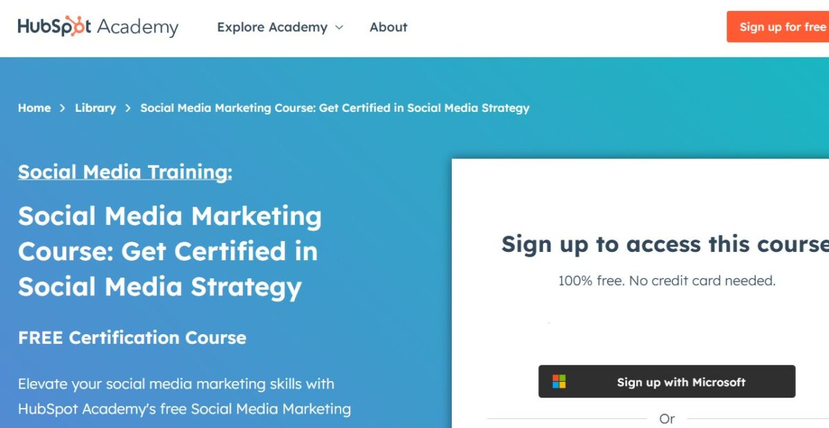 Hubspot academy Social Media Marketing Courses 