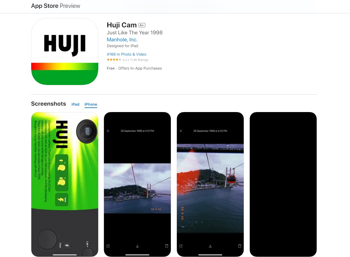 huji cam Photo Editing Apps For Instagram