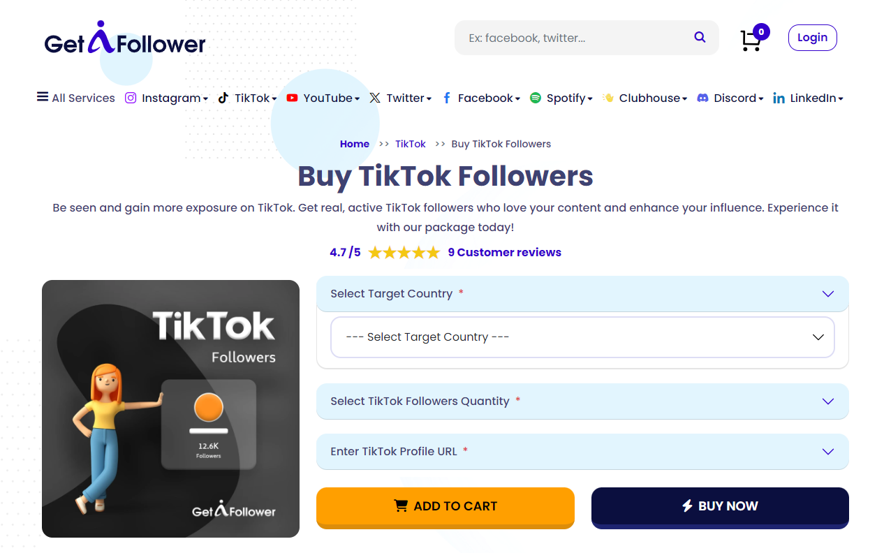 GetAFollower Buy TikTok Followers 1