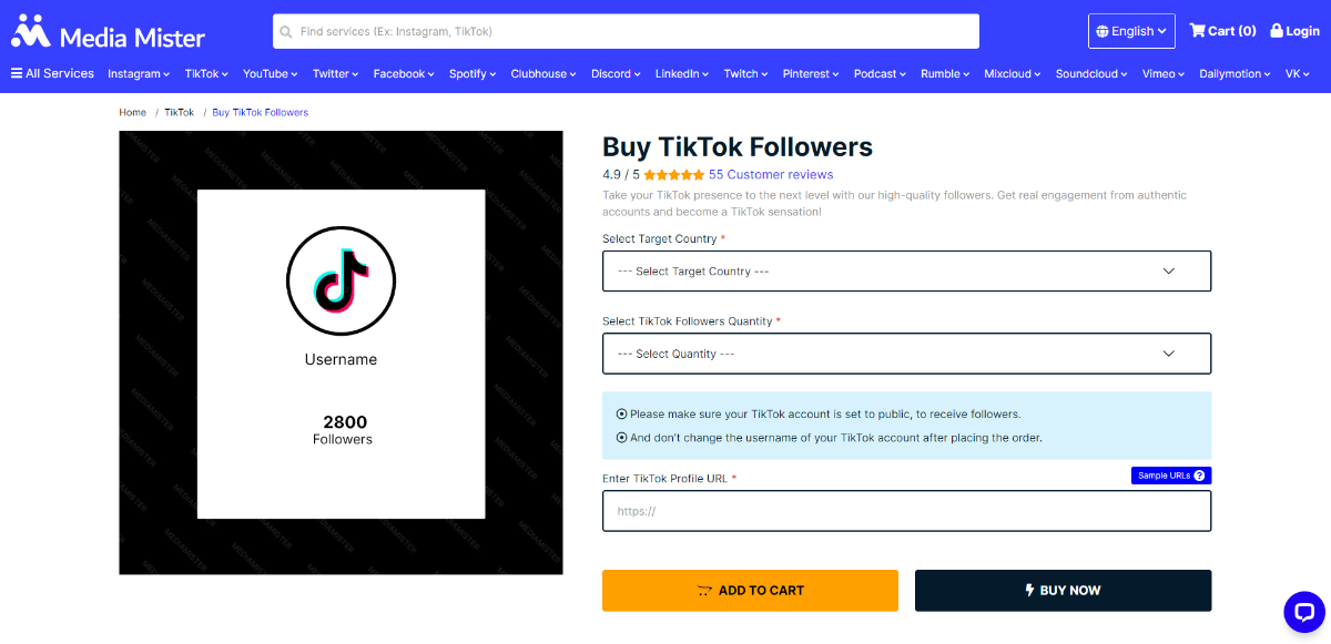 Media Mister Buy TikTok Followers 1