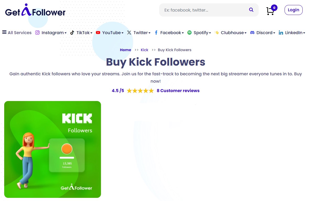 getafollower buy kick followers