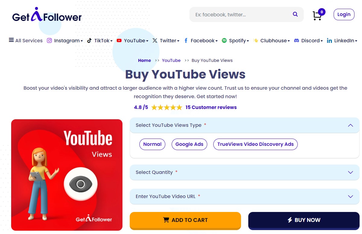 getafollower buy youtube views