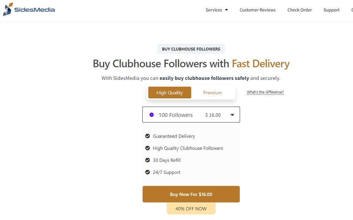 sidesmedia buy clubhouse followers